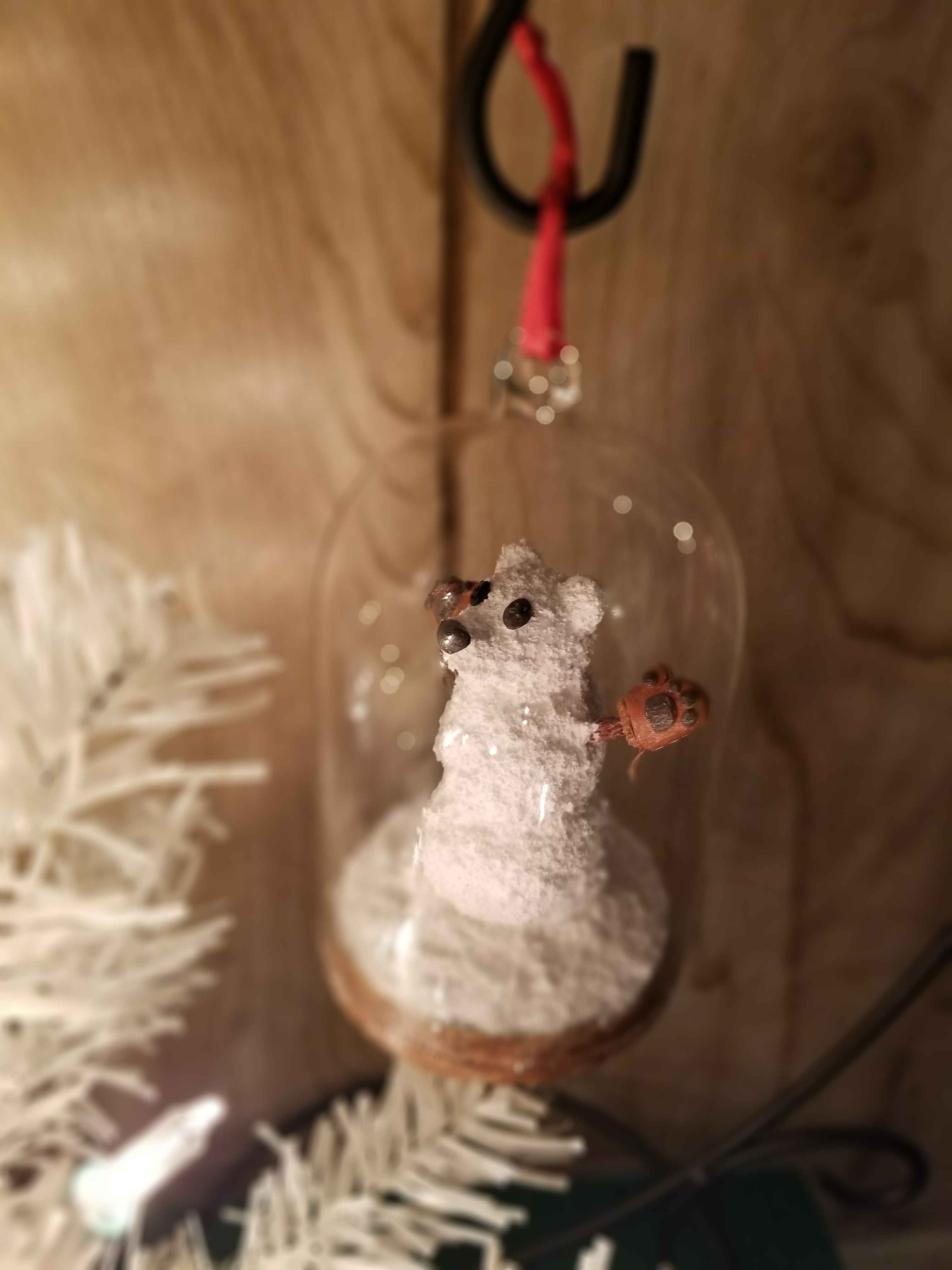 Snow Bear Sculpture Ornament