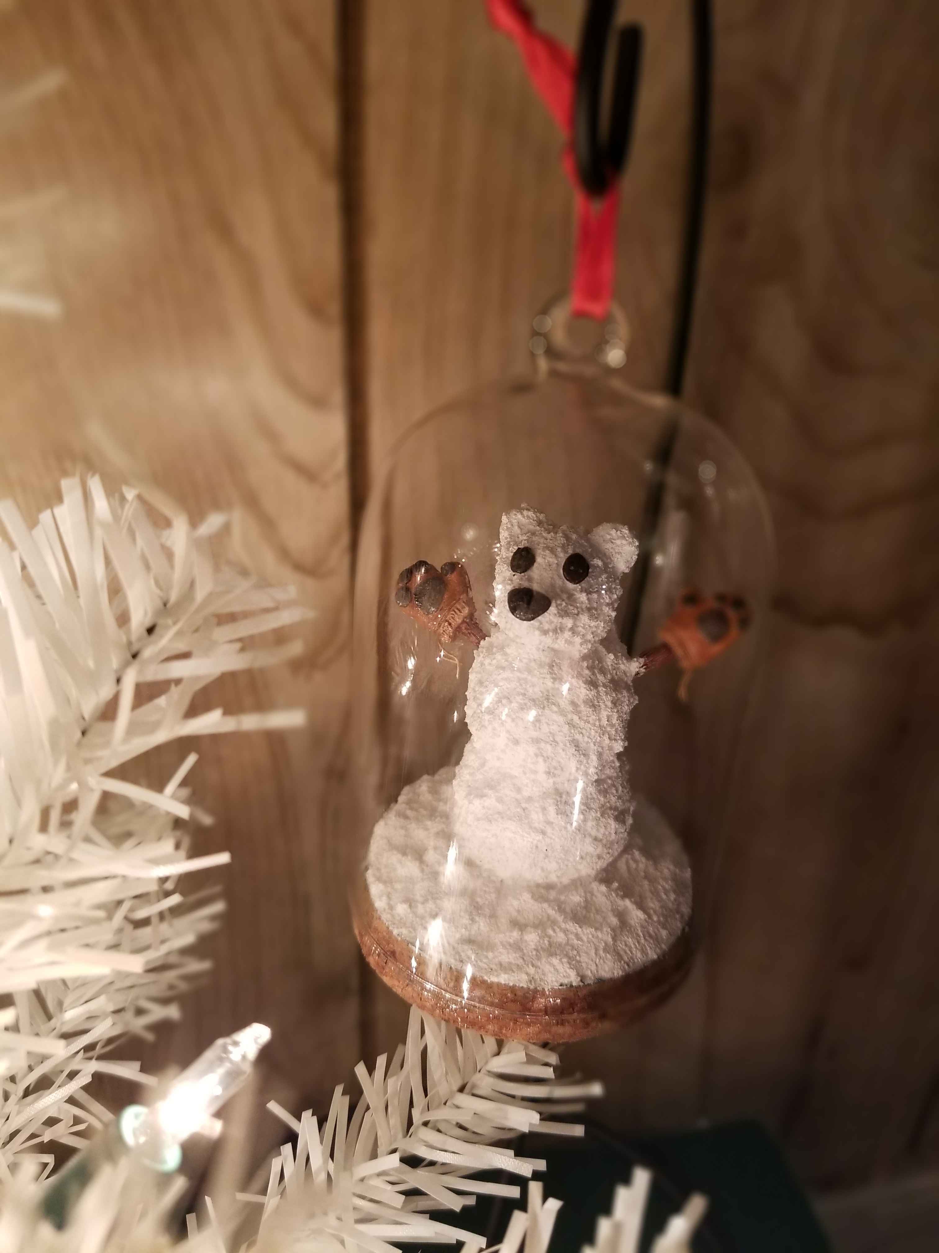 Snow Bear Sculpture Ornament