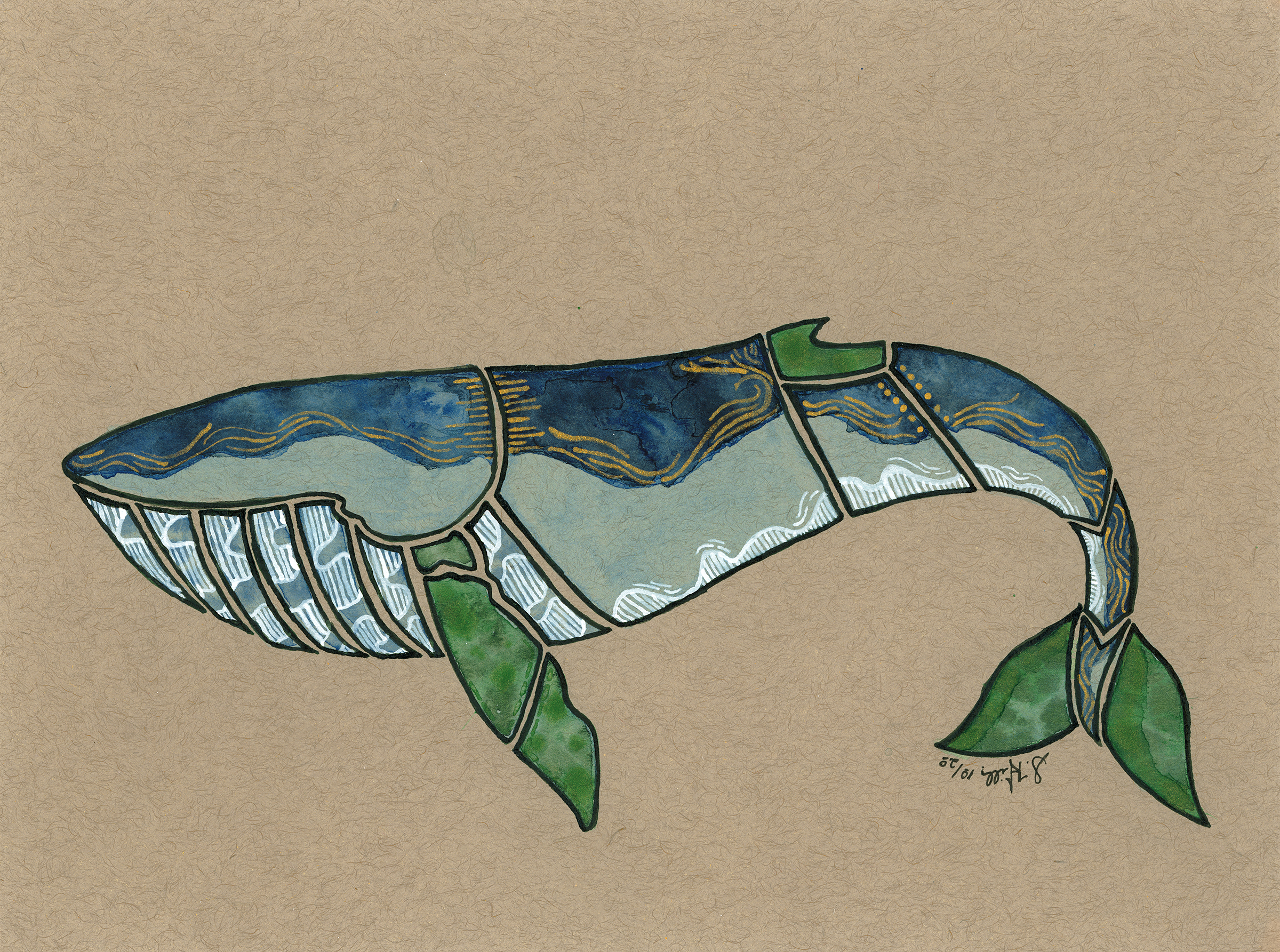Blue and Green Whale